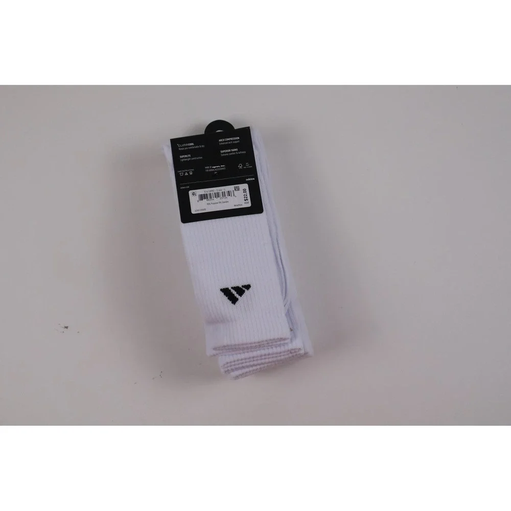 Adidas Crew Socks Superlite Climacool White Solid Large 6 Pair NWT